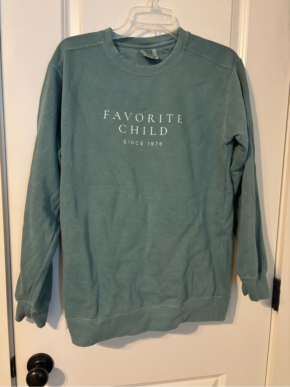 Comfort Colors Women’s Seafoam Green "Favorite Child" Crewneck Sweatshirt